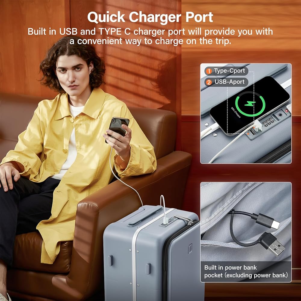 Amazon.com | Hanke 28 Inch Luggage with Cup Holder and